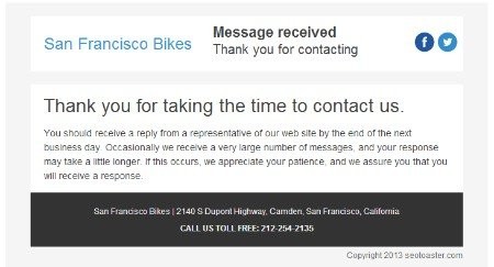 Toaster - form reply